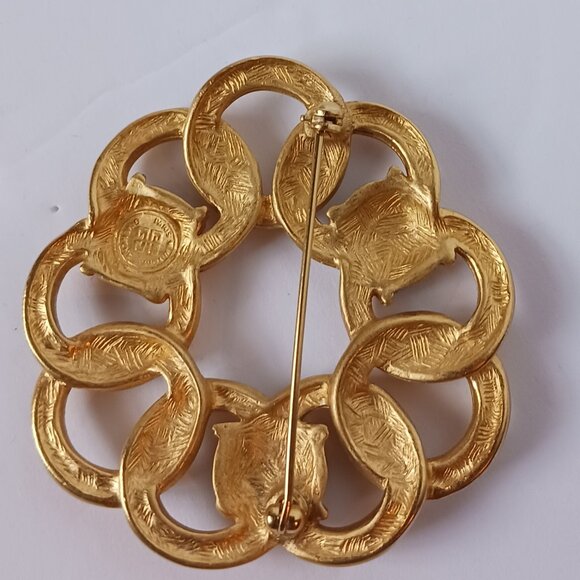 Vintage GIVENCHY Signed 1990's Round Modern Classic Statement Brooch - Picture 2 of 8